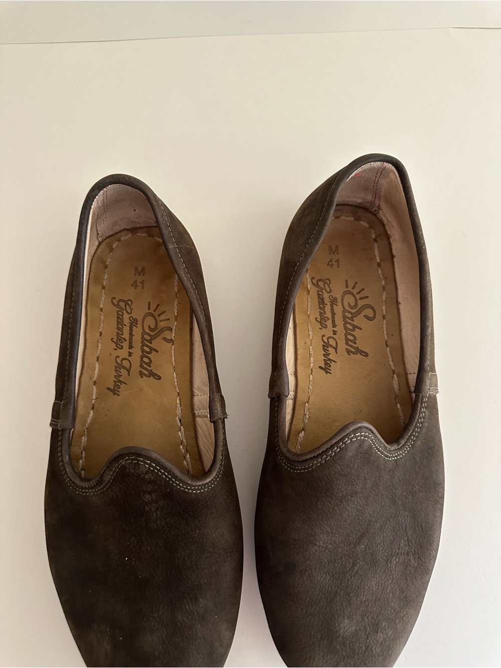 Sabah handmade slip-on Brown Suede Leather Shoes - Picture 4 of 9